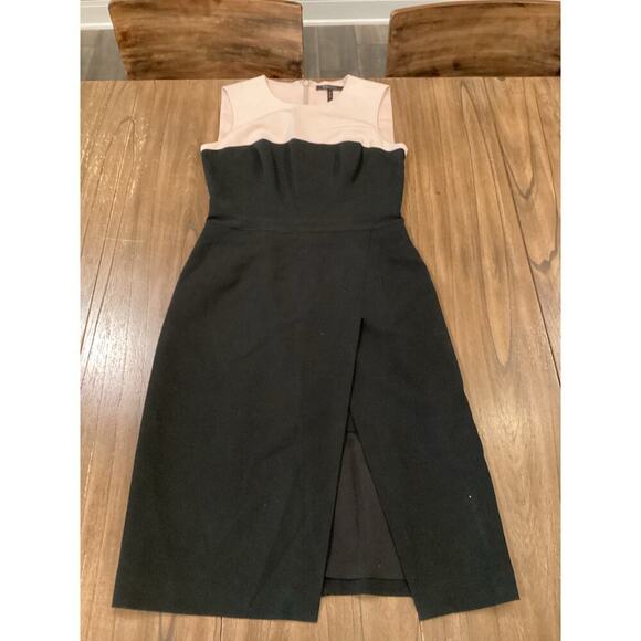 BCBG Maxazria Tinna Black Soft Pink Colorblock Sheath Work Cocktail dress 8 - Picture 2 of 10